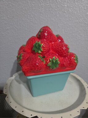 Homeworx Ceramic Farmstand Strawberry Candle by Harry Slatkin
